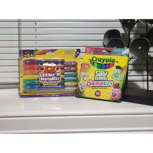Crayola & CrazArt Glitter/Silly Scent Marker Bundle